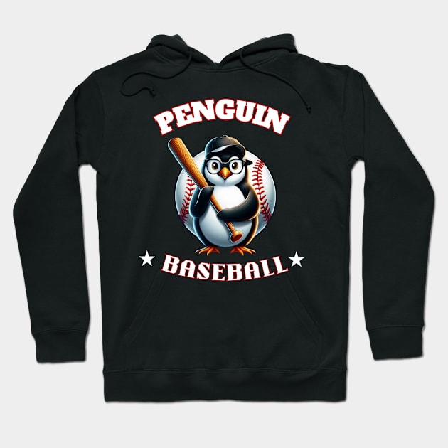 penguin baseball Hoodie by jijo.artist